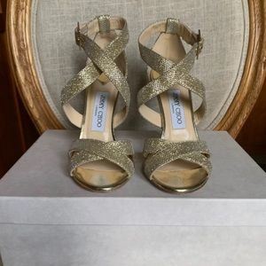 Jimmy Choo Alana Lame Gold size 7.5 ( 37.5)